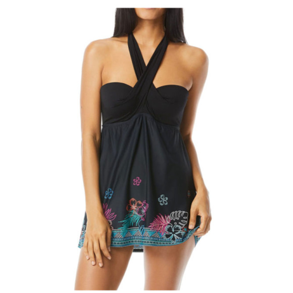 Coco Reef One Piece Swimsuit Women's Size 8/10 Bust 32/34C Underwire 5 Way Dress - Picture 1 of 13